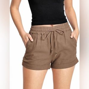 Linen Shorts w Pockets - Womens Juniors Breeze